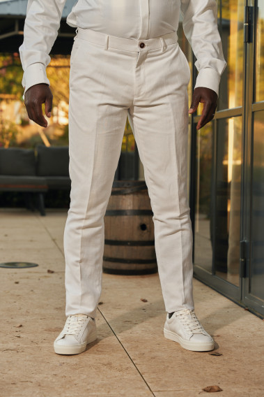 Pantalon LINCOLN blanc , pantalon homme
